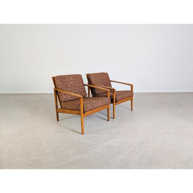 Mid-Century Easy Chairs in Walnut, 1970s, Set of 2 For Sale - Image 4 of 12