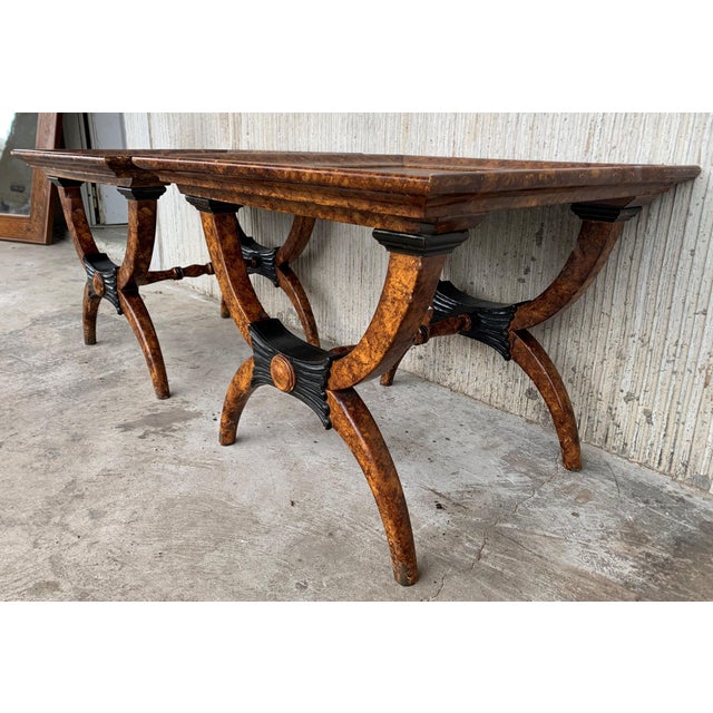 Brown Mid 20th Century Eglomisé Side Tables in the Hollywood Regency Style For Sale - Image 8 of 18