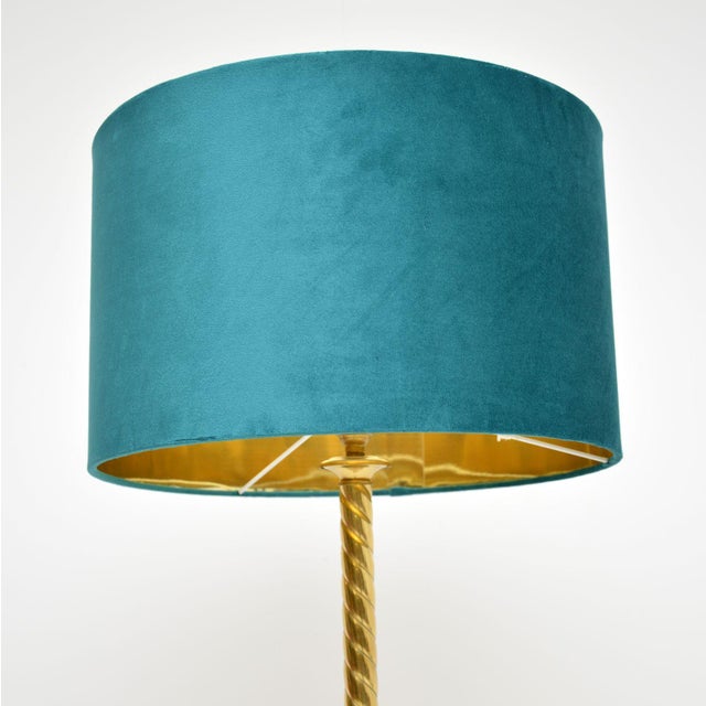 Vintage French Brass Rope Twist Floor Lamp, 1960s For Sale - Image 4 of 8