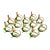 Vintage Minimalist Japanese Hollywood Regency Majolica Butterfly Flora Porcelain Napkin Rings - Set of 12 For Sale