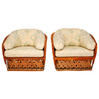 Mexican Equipale Pigskin Lounge Chairs - A Pair For Sale