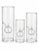 Late 20th Century Set of Three Wolfard Hand-Blown Cylindrical Clear Glass Oil Lamps For Sale