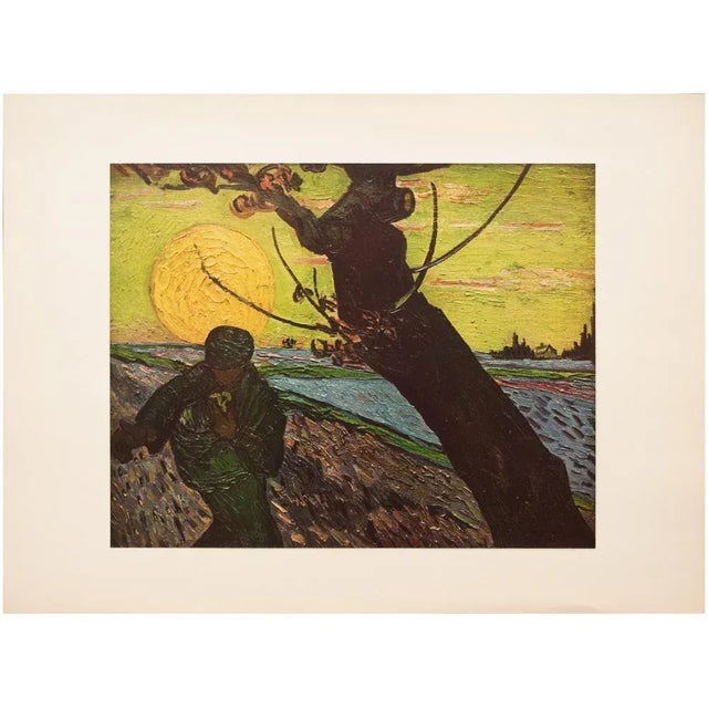 A stunning First Edition full-color print of Post-Impressionist painting "The Sower" (1888) by Vincent Van Gogh. Comes...