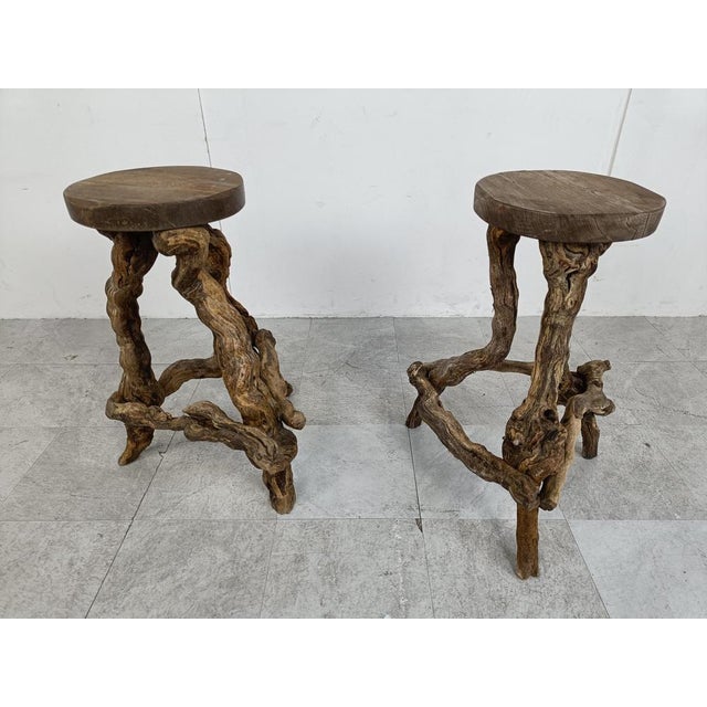 Vintage Vinewood Branch Bar Set, 1950s, Set of 3 For Sale - Image 10 of 11