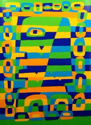 1981 "Vite Vire Volte" Abstract French Serigraph Art Print by Jacques Soisson