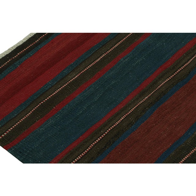 Tribal 1950s Vintage Afghan Tribal Kilim Gallery Runner Rug With Stripes For Sale - Image 3 of 7