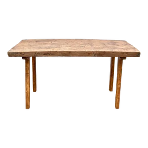 Vintage Oak Pig Bench Butcher's Block Table.