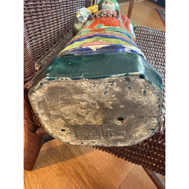 1950s Vintage Hand Painted Chinese Porcelain Lu God of Prosperity Figurine For Sale - Image 5 of 5