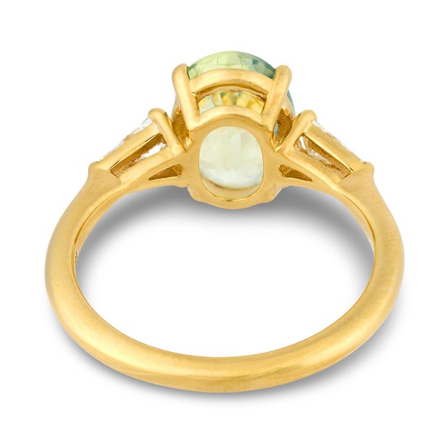 Mid 20th Century Gia 3.03 Carat No Heat Sapphire Diamond 18k Yellow Gold Ring, Size 6.5 For Sale In Los Angeles - Image 6 of 7