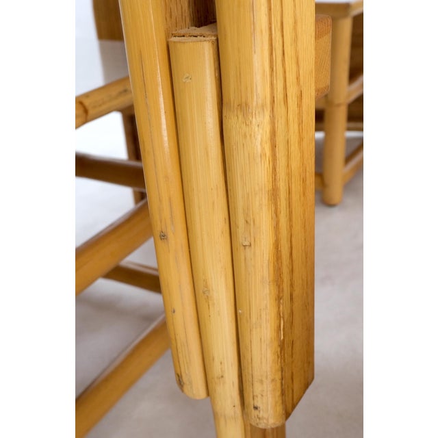 Hi-Lo Convertible Reed Coffee Dinette Game Table w/ Nesting Benches Stools Chair For Sale - Image 11 of 17