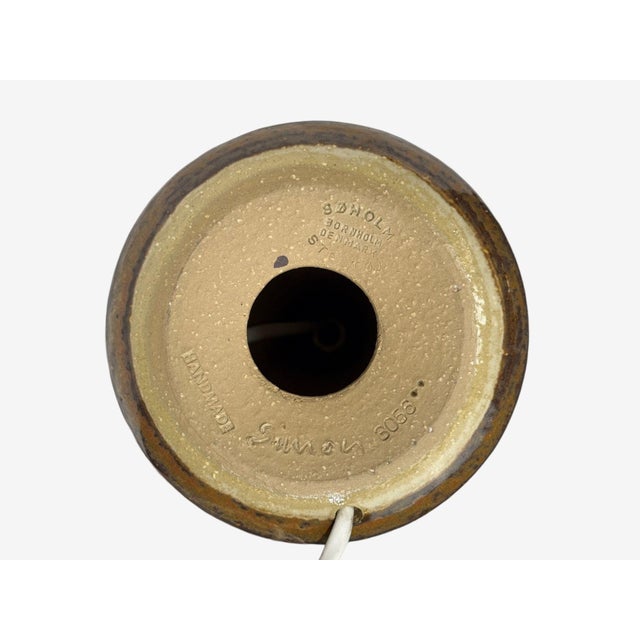 1960s Joseph Simon, Danish Modern, Table Lamp, Beige Stoneware, Denmark For Sale - Image 9 of 9