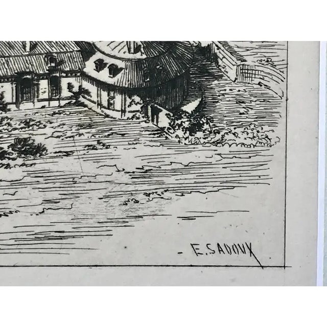 Antique Etching Ariel View of French Chateau Chambord by E. Sadoux C. 1860 For Sale In New York - Image 6 of 7