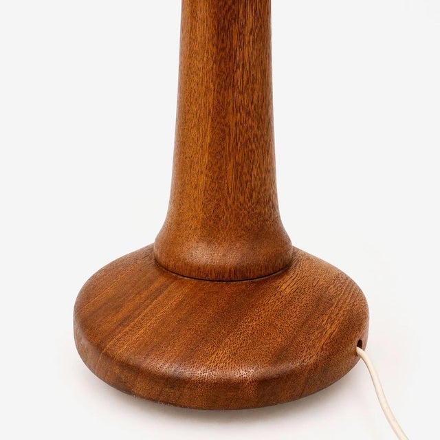 Wood Bohemian Table Lamp in Turned Wood and Macrame, 1970 For Sale - Image 7 of 8