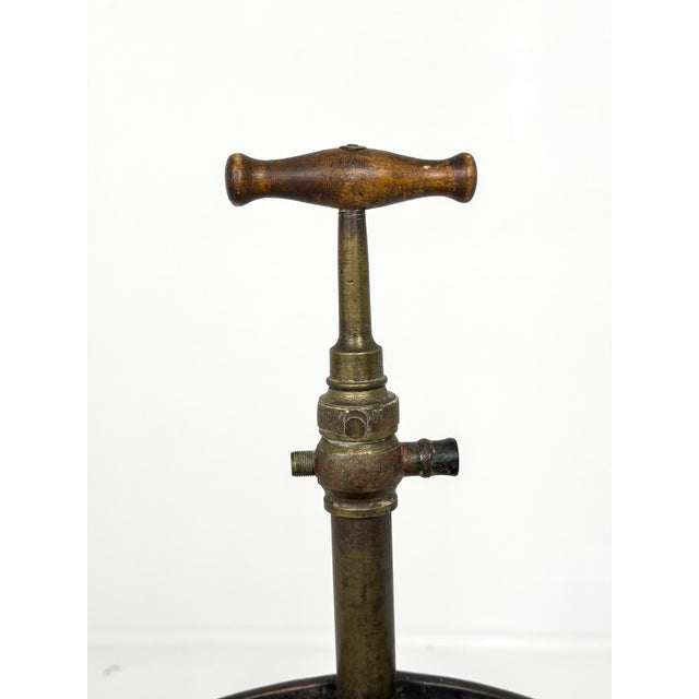 Primitive Industrial Copper Pressure Vessel with Brass Pump, Europe, 1920 For Sale - Image 4 of 6