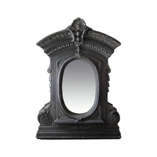 Vintage Mirror - French Style Window Frame With Oval Glass Reserve and Arched Top Frame For Sale