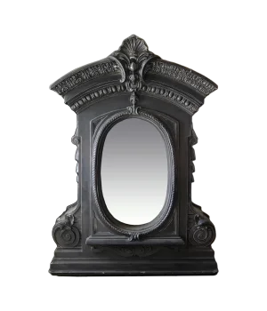Window Frame With Oval Glass Reserve and Arched Top Frame