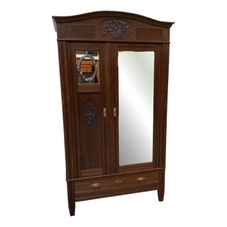 Antique Art Nouveau Wardrobe, 1910 For Sale