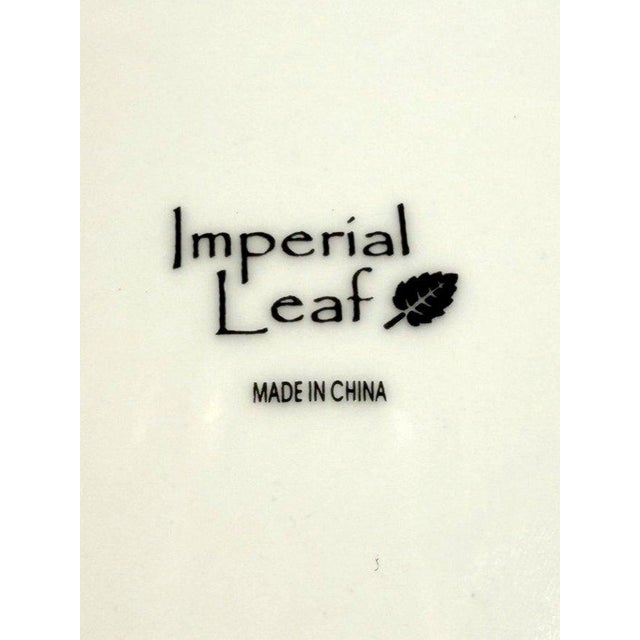 Late 20th Century Imperial Leaf Tobacco Leaf Round Vegetable Serving Bowl Floral Gold Trim For Sale - Image 4 of 4
