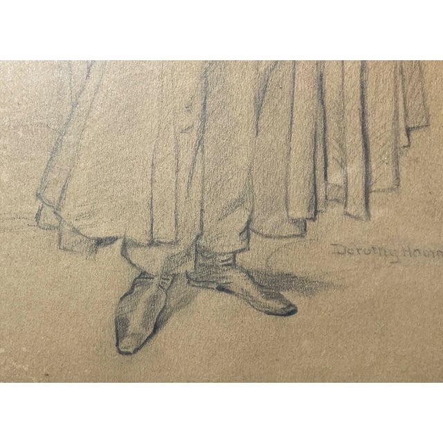 Antique 19th Century Original Dorothy Hammond Mason Man Realism Drawing Sketch For Sale - Image 4 of 13
