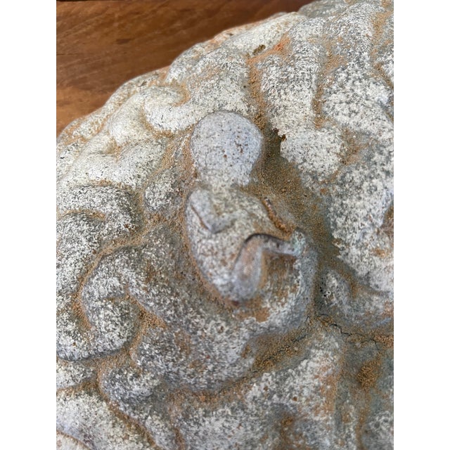 Vintage Cast Sculptural Art Piece With Embedded Figural Motifs and Textured Base For Sale - Image 9 of 11