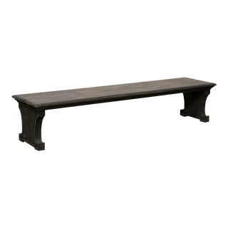 Antique English Wooden Bench, 7 Ft. Long For Sale