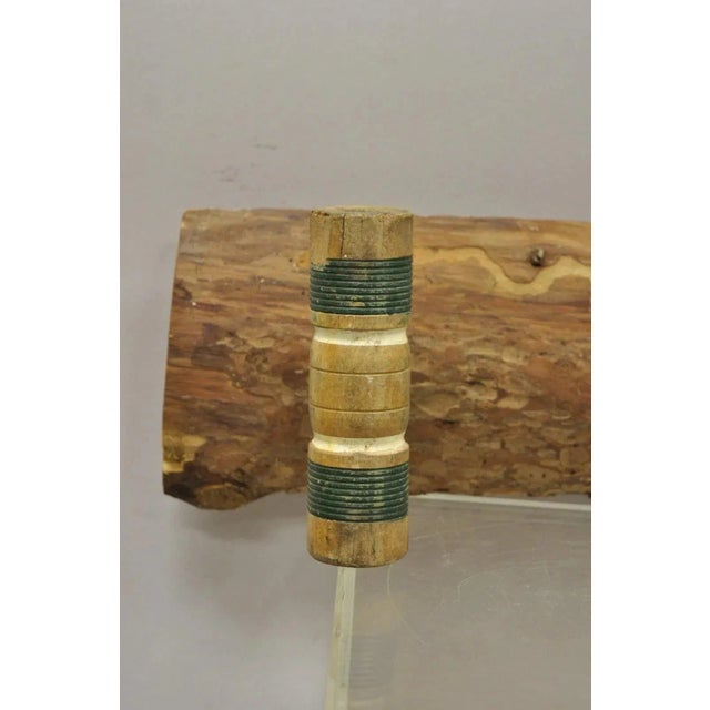 Early 20th Century Vintage Farmhouse Croquet Mallet Repurposed Wall Hook Hat Coat Rack Shelf Holder For Sale - Image 5 of 10