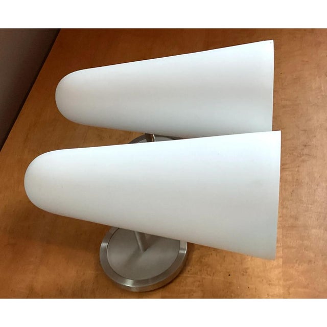 Vintage Frosted Glass Cone Wall Sconces - A Pair For Sale - Image 4 of 12