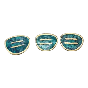 1950s Pepe Mendoza Set Three Round Pull Knobs Mayan Malachite Mexico
