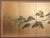 Stunning vintage Japanese 4-panel hand painted Byobu (folding screen), depicting a Pine Tree Branch on gold background....