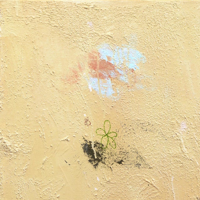Textile Morning Blooming - Original Colorful Floral Abstract Mixed Media Painting on Canvas by Amber Goldhammer For Sale - Image 7 of 9