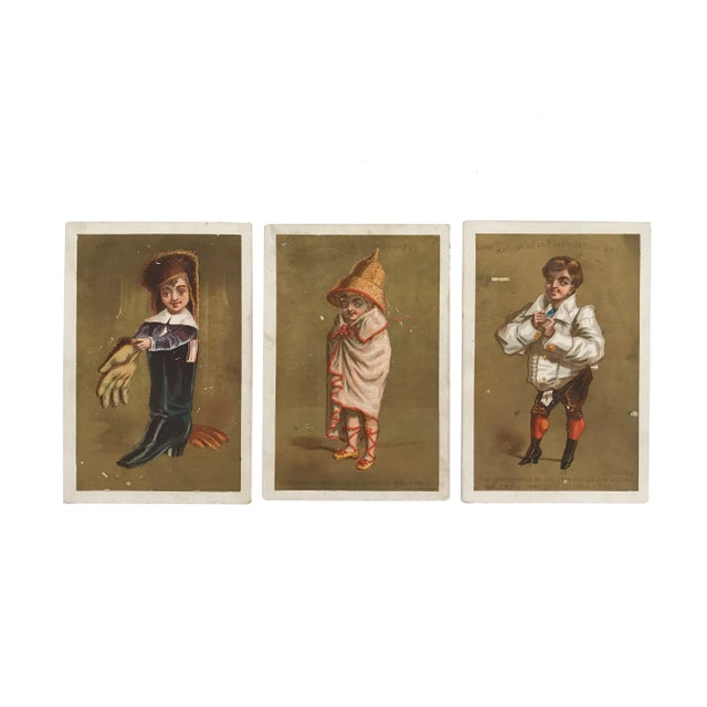 Antique 19th-Century Chromolithograph French Publicity Cards - Set of 6 For Sale - Image 4 of 6