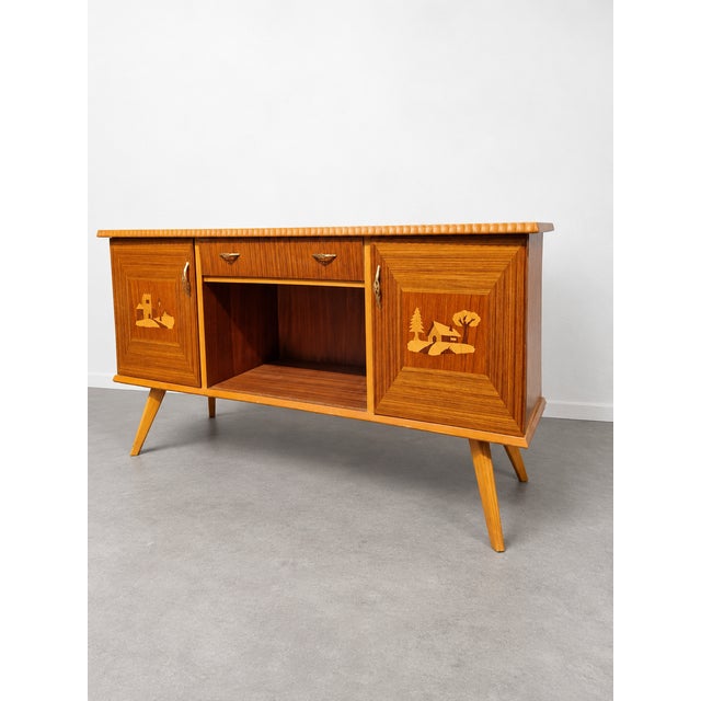Mid-Century Sideboard in Burl Wood, 1950 For Sale - Image 9 of 10
