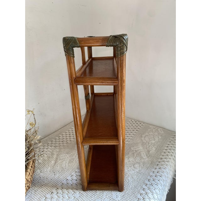 Bamboo and Rattan Shelf, 1970s For Sale - Image 3 of 15