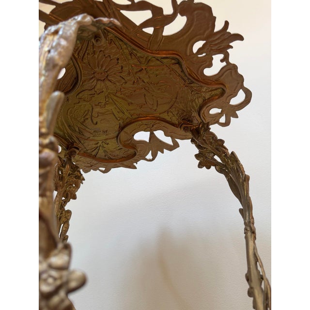 Vintage Art Nouveau Swan Pedestal Side Table Plant Stand For Sale - Image 12 of 16