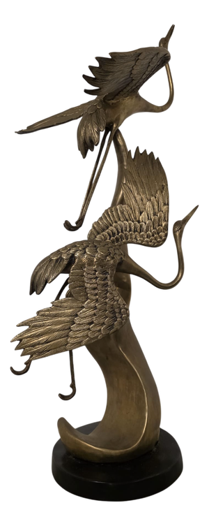 Sculpture Depicting Grey Herons in Flight, 1940s, Brass
