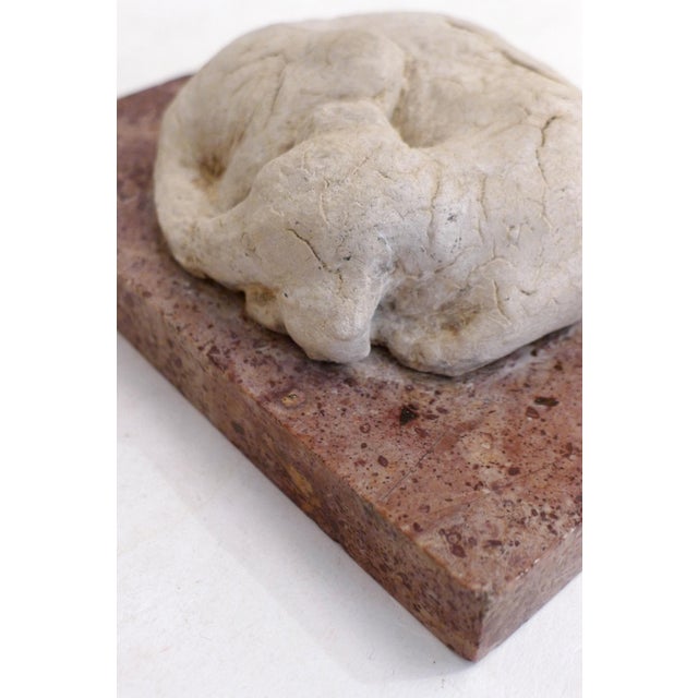 Small Art Deco Sculpture of a Sleeping Dog on a Marble Base, 1920s-1940s For Sale - Image 9 of 11