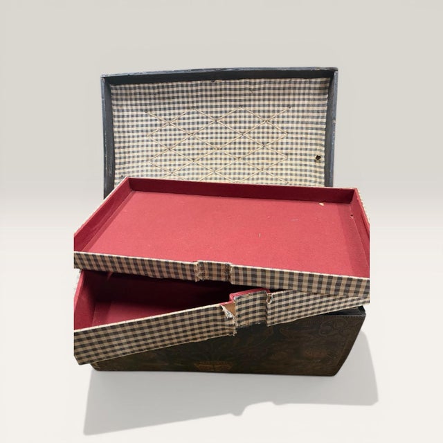 Burnt Umber 17th Century Leather Bound Wedding Chest Coffee on Stand For Sale - Image 8 of 12