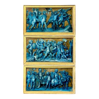 Three Early 19th Century Italian Grisaille Paintings of Putti For Sale