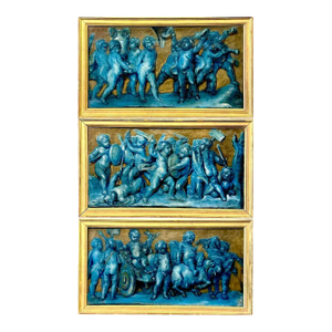 Three Early 19th Century Italian Grisaille Paintings of Putti