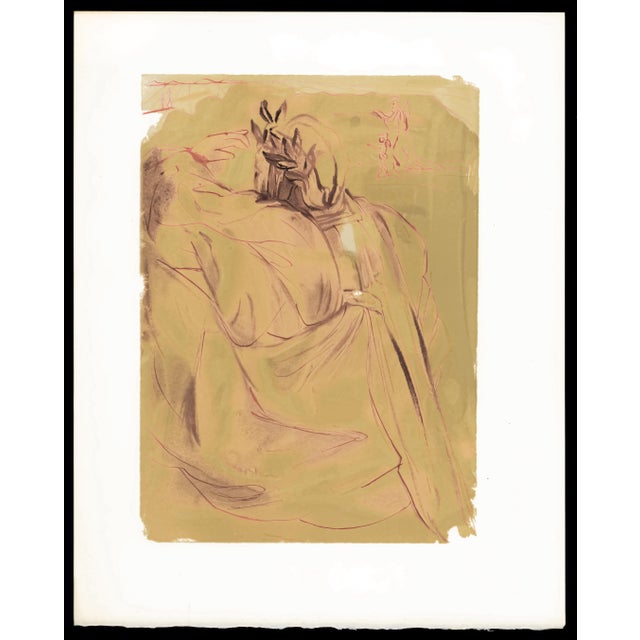1963 Dalí Divine Comedy Engraving Purgatoire Chant 30 "La Repentance of Dante" (The Repentance of Dante) For Sale