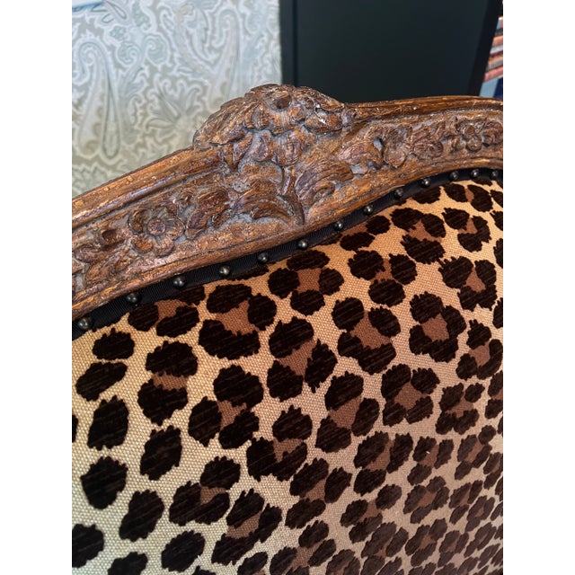 Fauteuils a La Reine - A Pair of Bergere Chairs With Cut Velvet Leopard Fabric For Sale - Image 14 of 18