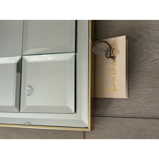 Gold Vintage La Barge Mirror With Segmented Beveled Glass With Gold Metal Frame For Sale - Image 8 of 14