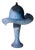 Pâte De Verre Mushroom Table Lamp in Blue-Speckled Glass, France, 1980s For Sale