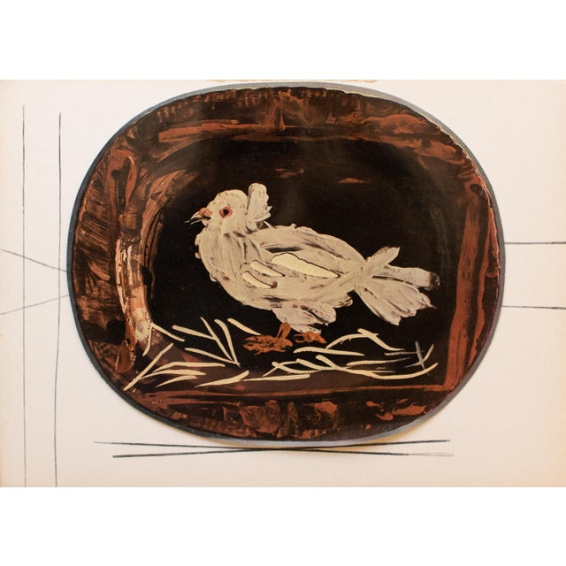 Paper 1955 Swiss Print of Picasso's Ceramic Platter, "Dove" For Sale - Image 7 of 7