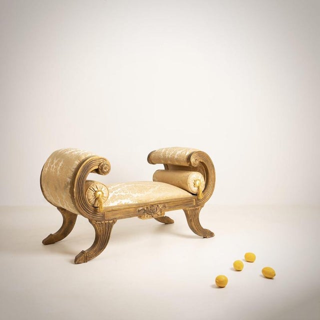 Cream French Baroque Roman Bench, 1700s For Sale - Image 8 of 8