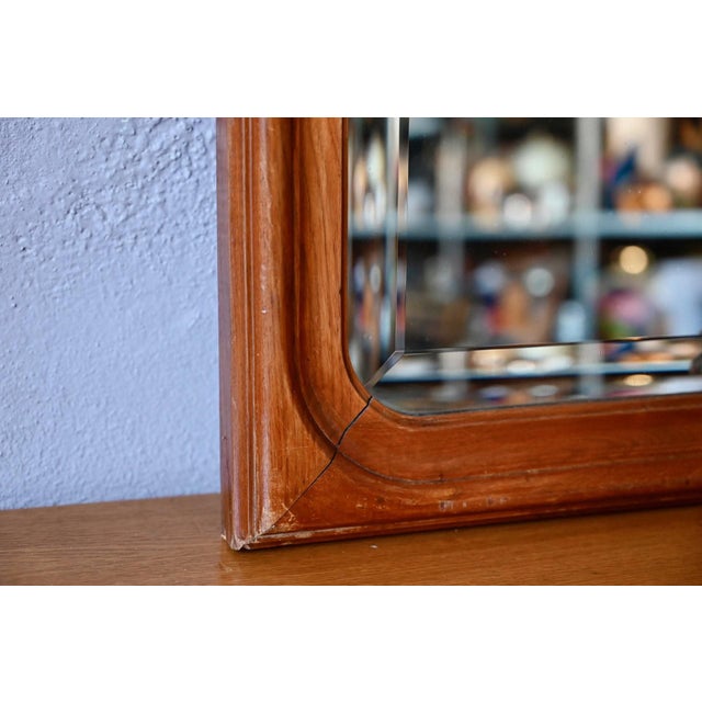 Wood Louis Philippe Mirror in Wood, 1940s For Sale - Image 7 of 11