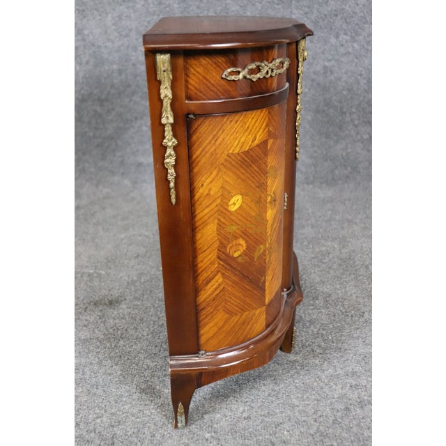 Wood Miniature Salesman's Sample French Louis XV Inlaid Jewelery Box For Sale - Image 7 of 12