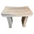 Sleek minimalist bench. Hand made from a two and a half thick single slab of reclaimed teak and finished with a white...