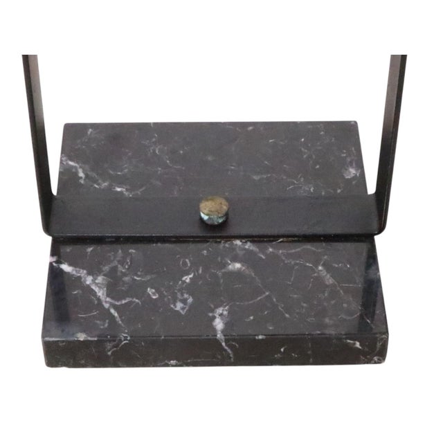Stone Groovy Modernist Black and Chrome Floor Ashtray C. 1970's For Sale - Image 7 of 10