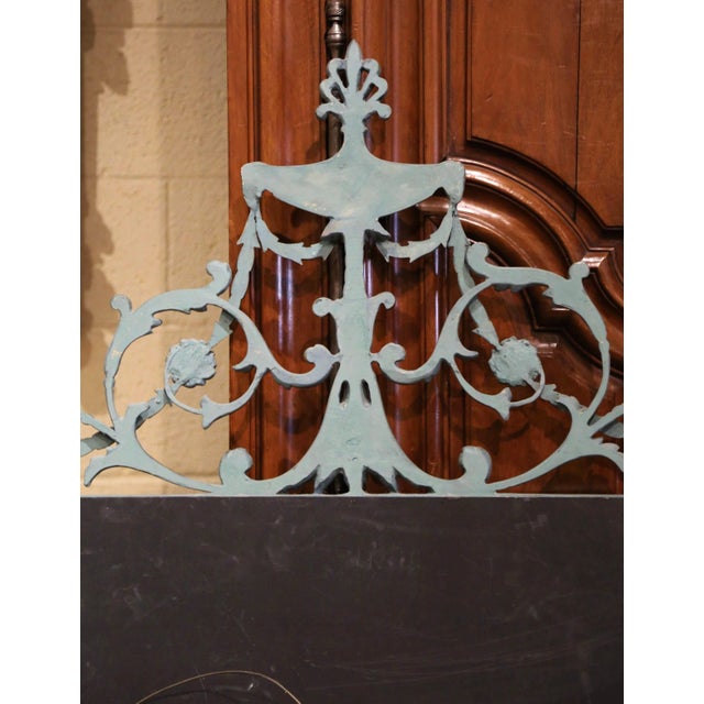 Vintage Regency Style Verdigris and Gilt Wall Mirror With Smoked Glass For Sale - Image 10 of 10